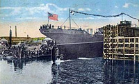 Launching of the cargo ship Sudbury, which was USS Sudbury in 1918-19