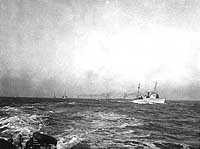 Photo # NH 457:  Atlantic Fleet destroyers and battleships escort USS George Washington off Brest, France, December 1918