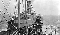 Photo # NH 41874: Scene on board USS President Lincoln as she passed through the submarine zone en route to France, circa October 1917