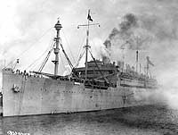 Photo # NH 53710:  USS George Washington returns to the U.S. from France with President Wilson on board, February 1919