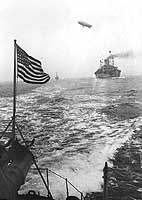 Photo # NH 53892:  USS George Washington leaving New York in March 1919 with President Wilson on board