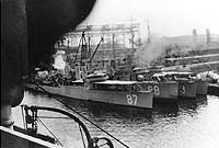 Photo # NH 82974: Destroyers in port, seen from USS Pocahontas in 1919