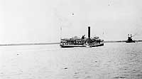 Photo # NH 101351:  USS St. Johns serving as a liberty party boat, possibly in the vicinity of Hampton Roads, Virginia