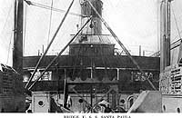 Photo # NH 103312: View on board USS Santa Paula, looking toward her bridge
