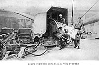 Photo # NH 103968:  One of USS Von Steuben's forward five-inch guns