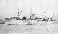 Photo # NH 104946: USS Tiger arriving in New York Harbor after a voyage from Europe, 1919