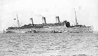Photo # NH 105192: USS Leviathan in New York Harbor, March 1919
