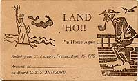 Photo # NH 106243-KN: Post card prepared for USS Antigone's passengers, 1919