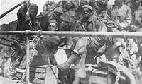 Photo # NH 107034: Homeward bound Soldiers on board USS Koningin der Nederlanden in 1919
